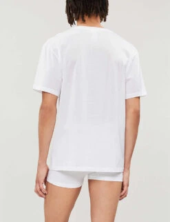 HANRO Cotton Sporty Cotton-jersey T-shirt -AllSain Clothing Shop 102 1000262 73510 WHITE ALT02