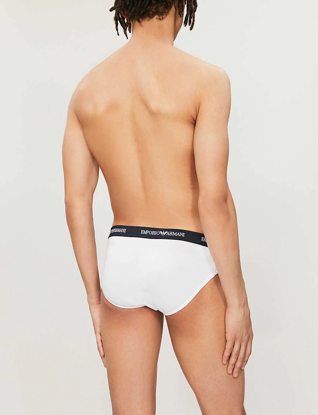 Emporio Armani Pack Of Two Logo Slim-fit Cotton Briefs 3 Emporio Armani Pack Of Two Logo Slim-fit Cotton Briefs - Image 3