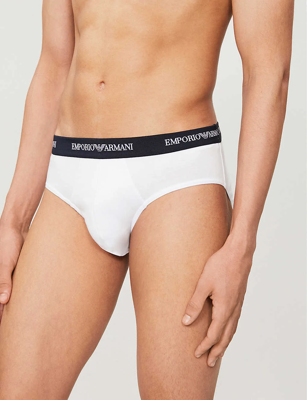 Emporio Armani Pack Of Two Logo Slim-fit Cotton Briefs 4 Emporio Armani Pack Of Two Logo Slim-fit Cotton Briefs - Image 4