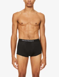 Emporio Armani Pack Of Three Cotton Trunks -AllSain Clothing Shop 102 3002168 CC72211161021320 BLACK ALT02