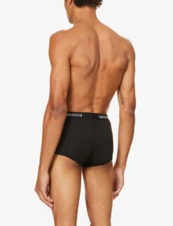 Emporio Armani Pack Of Three Cotton Trunks -AllSain Clothing Shop 102 3002168 CC72211161021320 BLACK ALT03