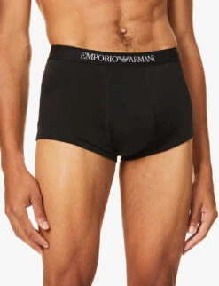 Emporio Armani Pack Of Three Cotton Trunks -AllSain Clothing Shop 102 3002168 CC72211161021320 BLACK ALT04
