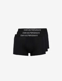 Emporio Armani Pack Of Three Cotton Trunks