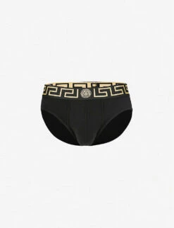 Versace Iconic Slim-fit Stretch-cotton Briefs