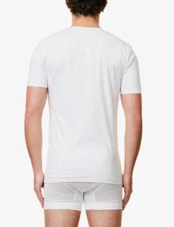 Pure Comfort V-neck T-shirt -AllSain Clothing Shop 102 85418922 172136202 WHITE ALT02