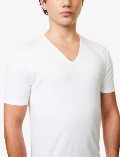 Pure Comfort V-neck T-shirt -AllSain Clothing Shop 102 85418922 172136202 WHITE ALT03