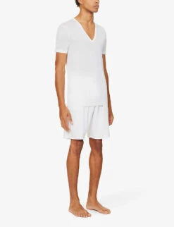 Deep V-neck T-shirt -AllSain Clothing Shop 102 85418922 2528124 WHITE ALT01