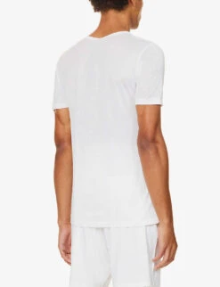 Deep V-neck T-shirt -AllSain Clothing Shop 102 85418922 2528124 WHITE ALT03