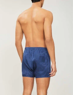 Woburn Classic-fit Silk Boxers -AllSain Clothing Shop 102 89001966 6000WOBU008NAVNAVY NAVY ALT02