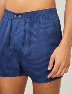 Woburn Classic-fit Silk Boxers -AllSain Clothing Shop 102 89001966 6000WOBU008NAVNAVY NAVY ALT03
