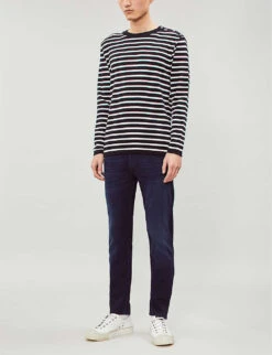 7 For All Mankind Slimmy Tapered Luxe Performance Plus Slim-fit Tapered Jeans -AllSain Clothing Shop 1043 3005683 JSMXA230IP DEEPBLUE ALT01