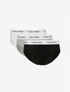 Calvin Klein Pack Of Three Cotton Stretch Regular-fit Stretch-cotton Briefs