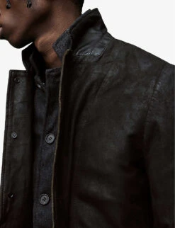 AllSaints Survey Brushed-leather Blazer 11 AllSaints Survey Brushed-leather Blazer -AllSain Clothing Shop 948 10136 ML051D ANTHRACITEGRE ALT04