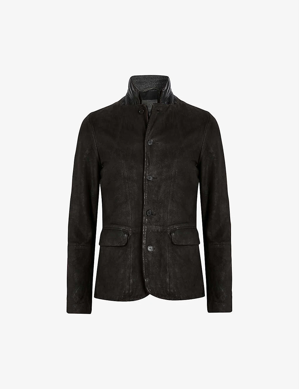 AllSaints Survey Brushed-leather Blazer 2 AllSaints Survey Brushed-leather Blazer - Image 2