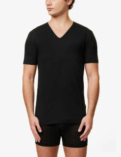 Pure Comfort Cotton-blend T-shirt -AllSain Clothing Shop R00021820 BLACK ALT01