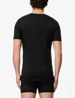 Pure Comfort Cotton-blend T-shirt -AllSain Clothing Shop R00021820 BLACK ALT02