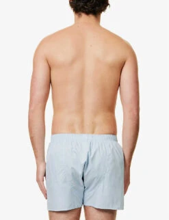 Sunspel Classic Cotton Boxer Shorts 7 Sunspel Classic Cotton Boxer Shorts -AllSain Clothing Shop R00053503 BLUE ALT02