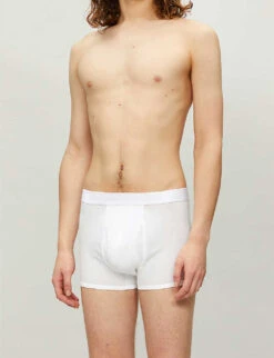Sunspel Q82 Regular-fit Cotton Trunks -AllSain Clothing Shop R00053554 WHITE ALT02