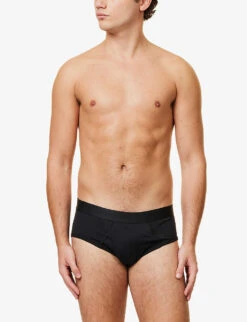 Sunspel Superfine Regular-fit Cotton Briefs 6 Sunspel Superfine Regular-fit Cotton Briefs -AllSain Clothing Shop R00053559 BLACK ALT01