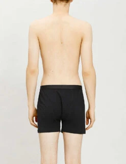 Sunspel Elasticated Slim-fit Cotton Boxers -AllSain Clothing Shop R00053584 BLACK ALT01