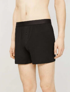 Sunspel Elasticated Slim-fit Cotton Boxers -AllSain Clothing Shop R00053584 BLACK ALT02