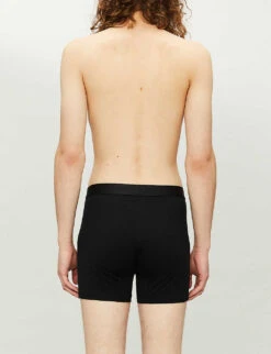 Sunspel Superfine Cotton-jersey Boxers 6 Sunspel Superfine Cotton-jersey Boxers -AllSain Clothing Shop R00053596 BLACK ALT01
