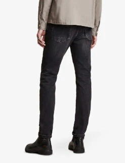 AllSaints Rex Slim-fit Straight-leg Stretch Cotton-blend Jeans -AllSain Clothing Shop R00113395 WASHEDBLACK ALT03