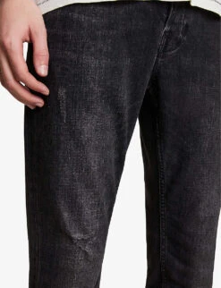 AllSaints Rex Slim-fit Straight-leg Stretch Cotton-blend Jeans -AllSain Clothing Shop R00113395 WASHEDBLACK ALT04