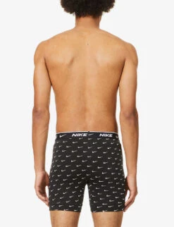 Nike Pack Of Three Everyday Stretch-cotton Jersey Boxers -AllSain Clothing Shop R03652214 PRINTGREYBLUE ALT02