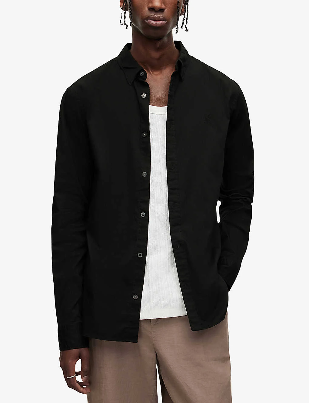 AllSaints Hawthorne Slim-fit Stretch-cotton Shirt 3 AllSaints Hawthorne Slim-fit Stretch-cotton Shirt - Image 3