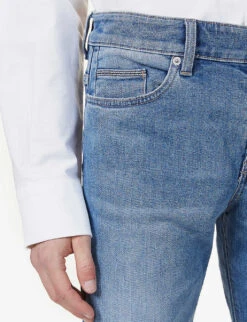 Boss Mid-rise Tapered Stretch-denim Jeans -AllSain Clothing Shop R03688677 BRIGHTBLUE ALT04