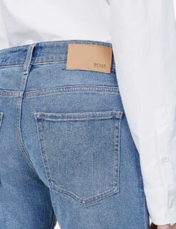 Boss Mid-rise Tapered Stretch-denim Jeans -AllSain Clothing Shop R03688677 BRIGHTBLUE ALT05