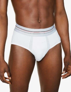 Spanx Sculpt Mid-rise Regular-fit Stretch-cotton Briefs -AllSain Clothing Shop R03699080 WHITE ALT03