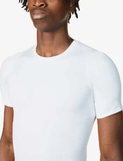 Spanx Ultra-Sculpt Seamless Crewneck Stretch-jersey T-shirt -AllSain Clothing Shop R03699086 WHITE ALT04