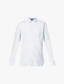 Boss Stripe-print Long-sleeved Cotton Shirt