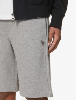 Zebra Graphic-embroidered Organic-cotton Shorts -AllSain Clothing Shop R03757677 GREYMELANGE ALT04