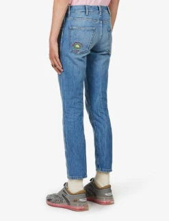 Gucci Tapered Faded-wash Denim Jeans -AllSain Clothing Shop R03765516 LIGHTBLUEMIX ALT03
