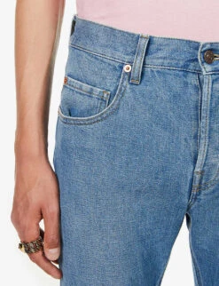 Gucci Tapered Faded-wash Denim Jeans -AllSain Clothing Shop R03765516 LIGHTBLUEMIX ALT04