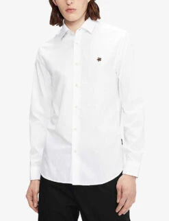 Ted Baker Logo-embroidered Cotton Shirt -AllSain Clothing Shop R03777832 WHITE ALT03