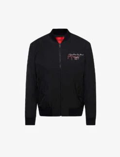 Hugo Snake-and-logo-print Recycled Polyester-blend Bomber Jacket