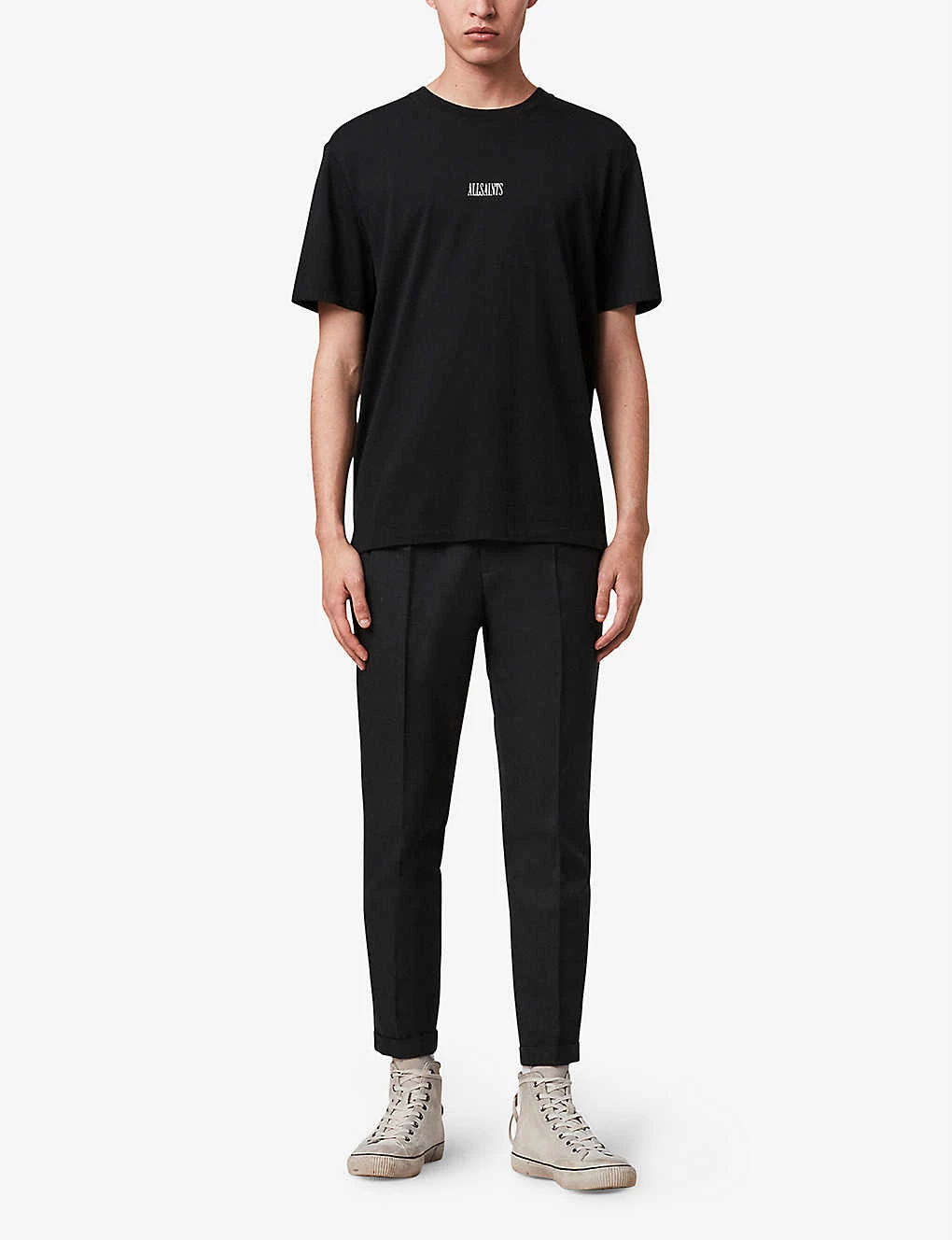 AllSaints Tallis Slim-fit Cropped Cotton-blend Trousers 2 AllSaints Tallis Slim-fit Cropped Cotton-blend Trousers - Image 2