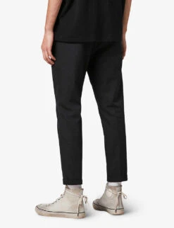 AllSaints Tallis Slim-fit Cropped Cotton-blend Trousers 8 AllSaints Tallis Slim-fit Cropped Cotton-blend Trousers -AllSain Clothing Shop R03792846 CHARCOAL ALT03