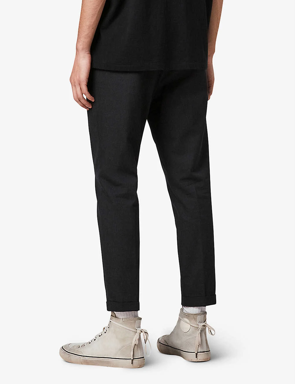 AllSaints Tallis Slim-fit Cropped Cotton-blend Trousers 4 AllSaints Tallis Slim-fit Cropped Cotton-blend Trousers - Image 4