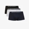 Emporio Armani Logo-print Stretch-cotton Trunks Pack Of Three