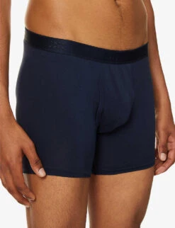 Jack Mid-rise Stretch-cotton Trunks -AllSain Clothing Shop R03805085 NAVY ALT03