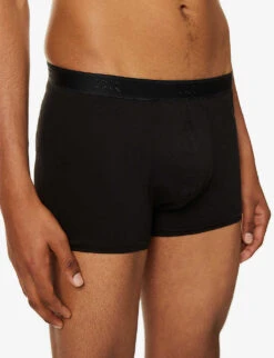Jack Branded-waistband Stretch-cotton Trunks 7 Jack Branded-waistband Stretch-cotton Trunks -AllSain Clothing Shop R03805086 BLACK ALT03