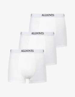 AllSaints Pack Of Three Wren Regular-fit Stretch-cotton Boxer Briefs