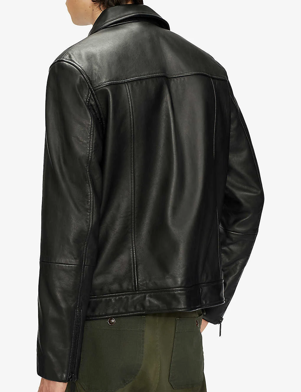 Ted Baker Carve Oversized Leather Biker Jacket 4 Ted Baker Carve Oversized Leather Biker Jacket - Image 4