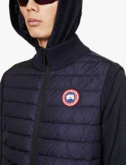 Canada Goose High-neck Padded Wool And Shell-down Vest -AllSain Clothing Shop R03824436 NAVY ALT04