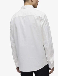 AllSaints Hermosa Logo-embroidered Relaxed-fit Cotton Shirt 8 AllSaints Hermosa Logo-embroidered Relaxed-fit Cotton Shirt -AllSain Clothing Shop R03852450 WHITE ALT03